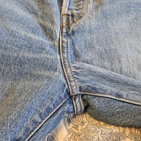 Women's Levi's Blue Denim Wedgie Straight Leg Fit Button Fly Ankle Jeans 28 - Picture 9 of 14